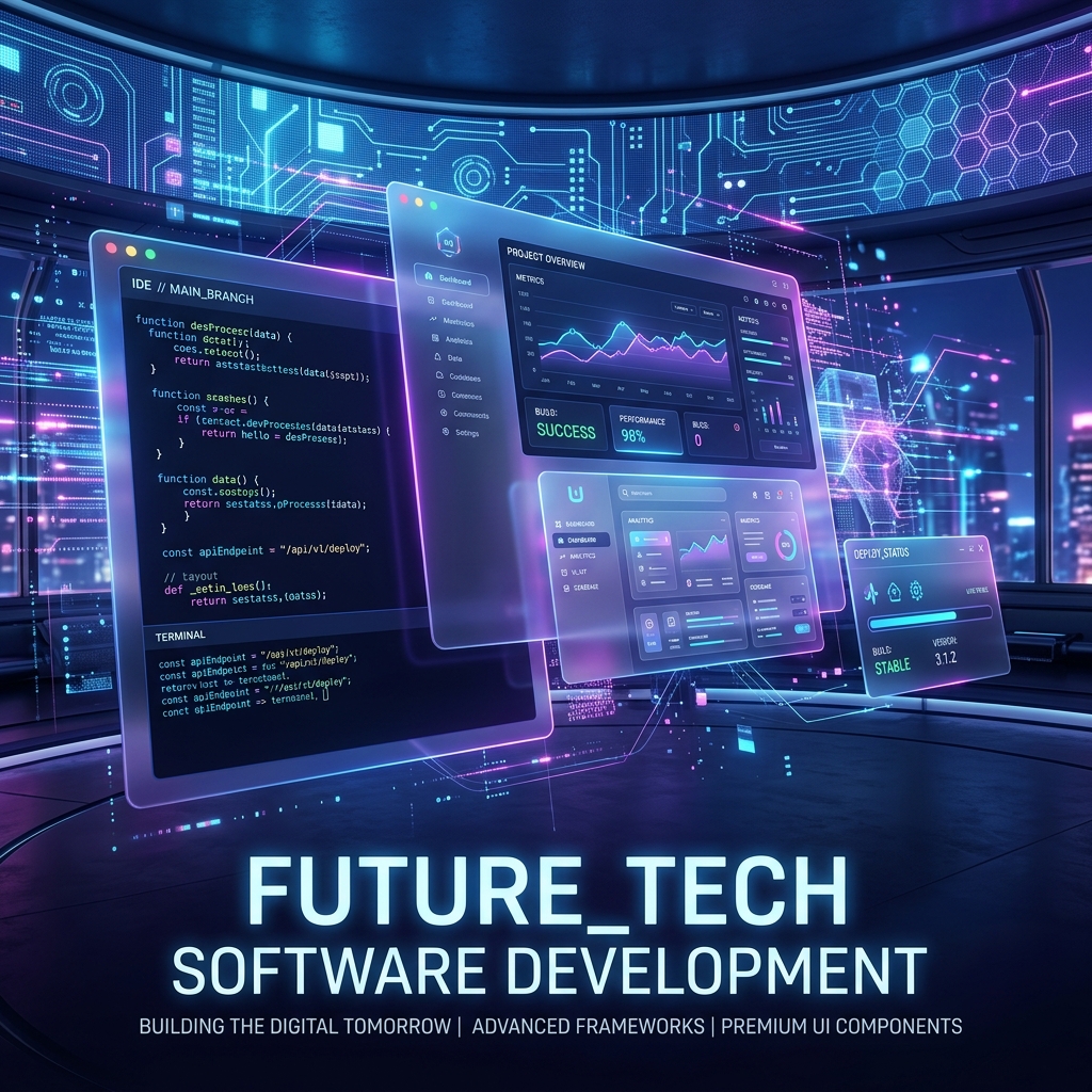Futuristic Software Development Coding Banner